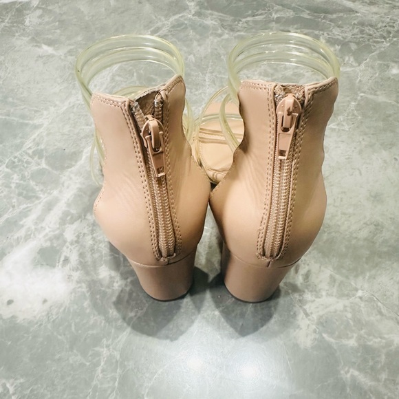 Steven Steve Madden High Heel Nude Chunky Clear Sandals Womens Size 7.5 - Picture 6 of 7